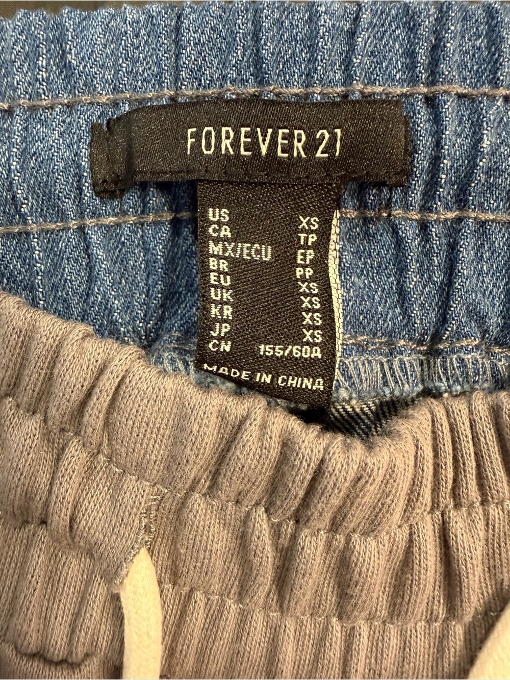 Forever 21 Ribbed Knit Drawstring Jeans - Picture 3 of 6